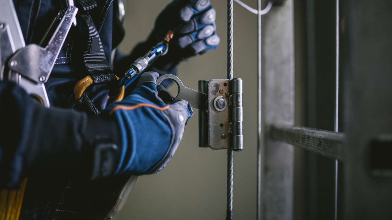 Wind Energy Technician Working At Heights